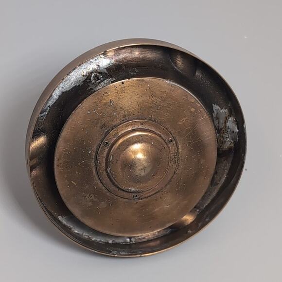 Vintage Brass Ashtray Spin-A-Way Push Down Disposal MCM 1950s Spinning Copper - Picture 7 of 10